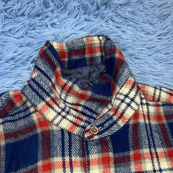 VINTAGE JCPenney Button Up Flannel Shirt Size Large Tall Mens Shop Plaid 80s - Picture 4 of 12